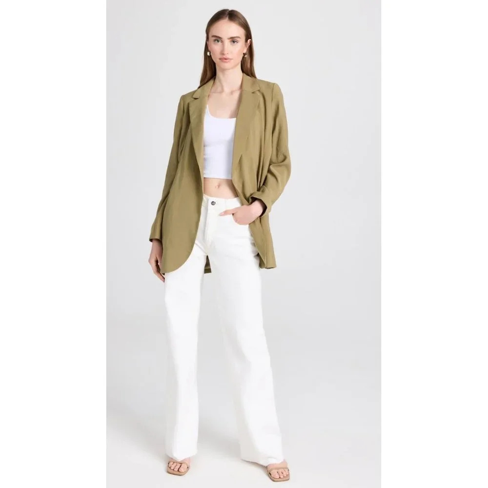 MADEWELL The Drapey Tie-Waist Blazer Tawny Olive Size XS
